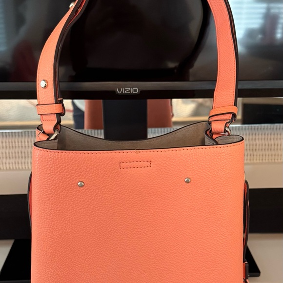 Orange Leather Tote Bag With Matching Wallet - Picture 3 of 7